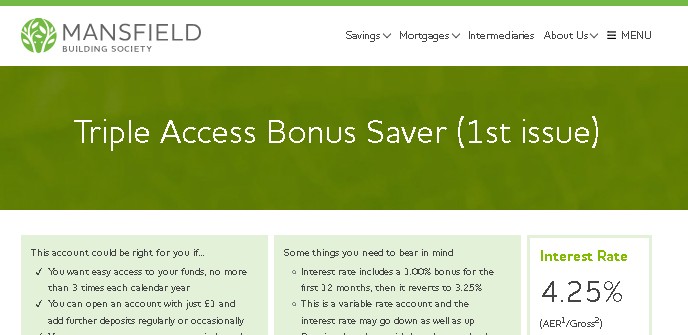 Mansfield Building Society Triple Access