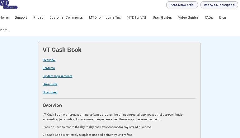 VT Cash Book